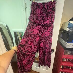 Stylish Pink and Black Women's Jumpsuit